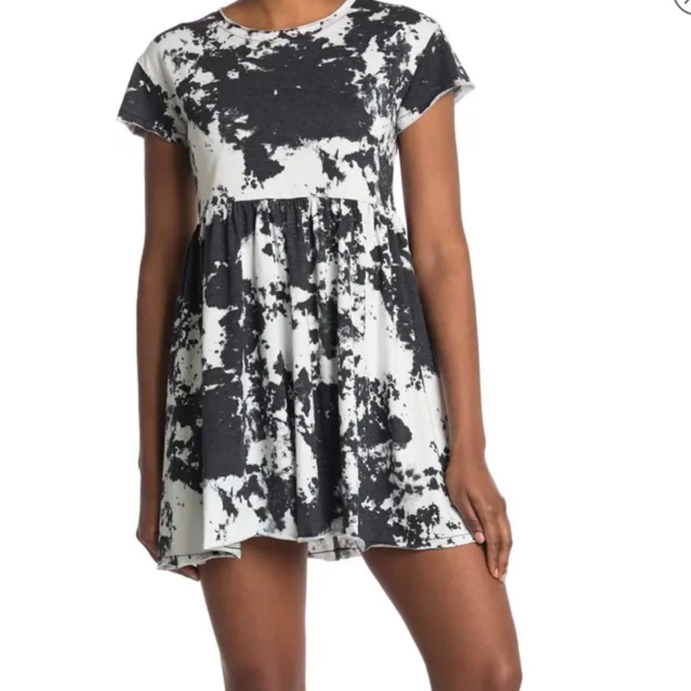 Abound Ivory Tie Dye Short Sleeve T-Shirt Dress SZ S